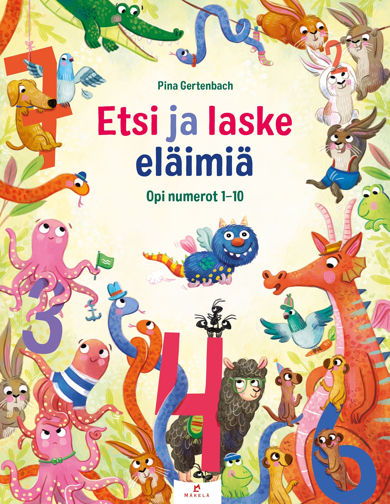 Etsi ja laske eläimiä. Opi numerot 1–10