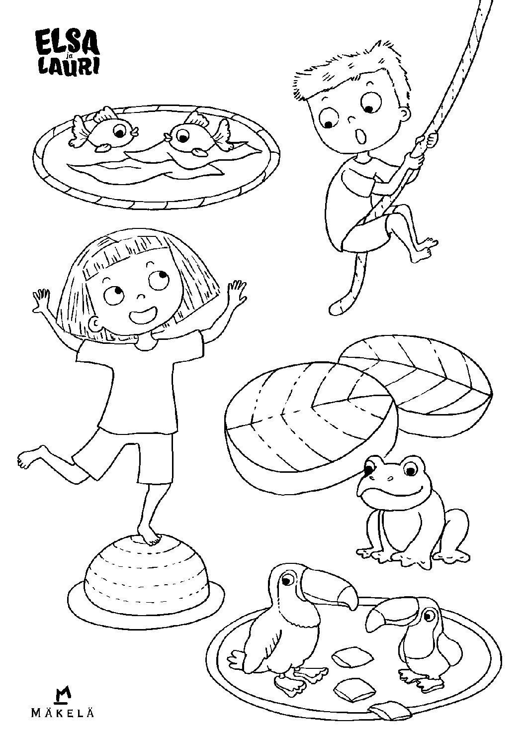 Elsa ja Lauri värityskuvat