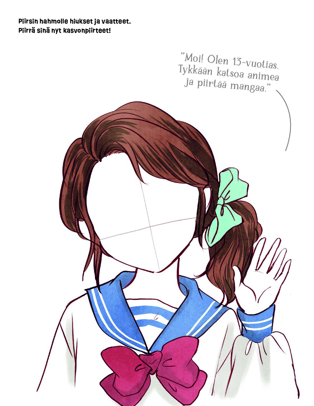 Kawaii Manga harjoituspohjat 10 kpl